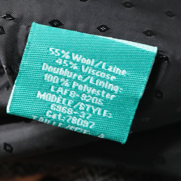 La Redoute Wool Blend Blazer Jacket Grey Herringbone Pattern Classic Ruffles - Picture 8 of 13